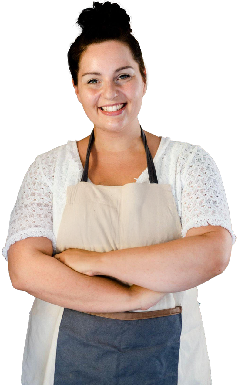 Woman Standing Wearing Apron